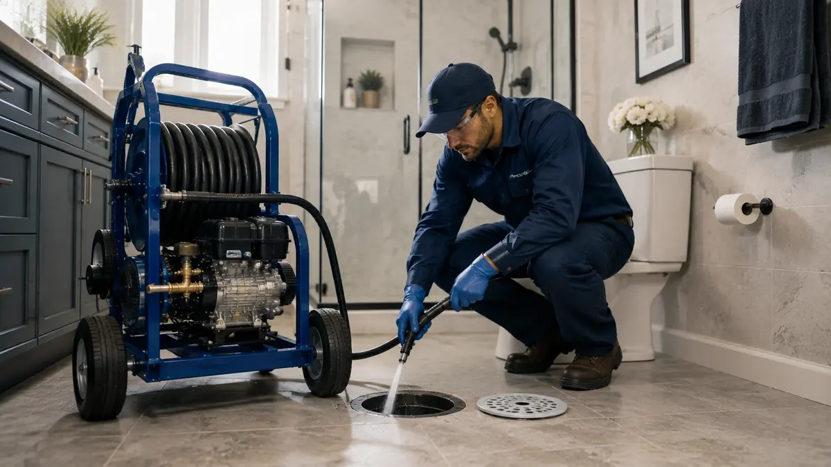 Bathroom Drain Hydro Jetting in Hemet